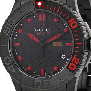 Gucci Classic Sport Black Ion-plated 44mm Men's Watch, Swiss Made, NEW, YA126230
